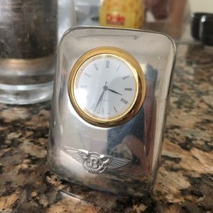 Bentley silver desk clock